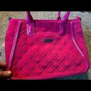 Vera Bradley Fuchsia Pink with Patent Handles Handbag